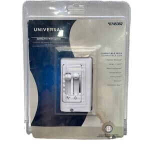 Harbor Breeze- Universal Ceiling Fan & Light Wall Control White #0745362. {97}.